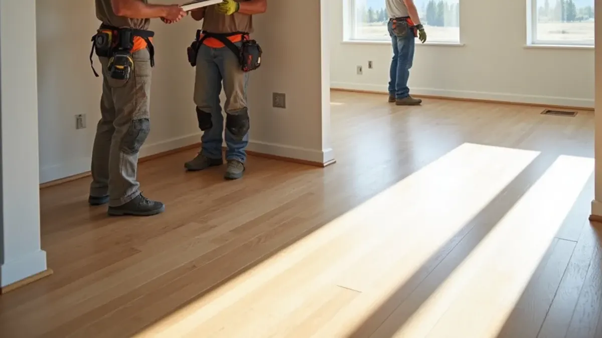 Property manager reviewing new LVP during a rental turnover in Idaho