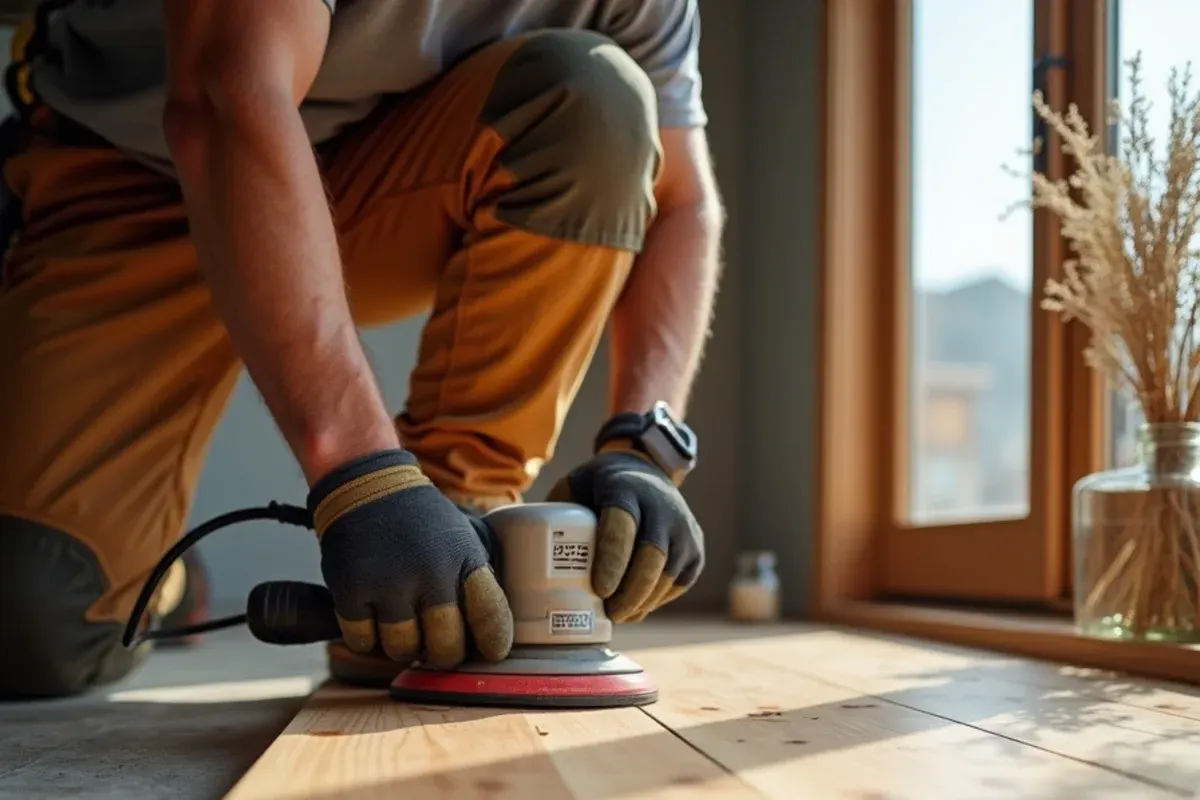 Finished detail from a engineered hardwood project in Idaho Falls