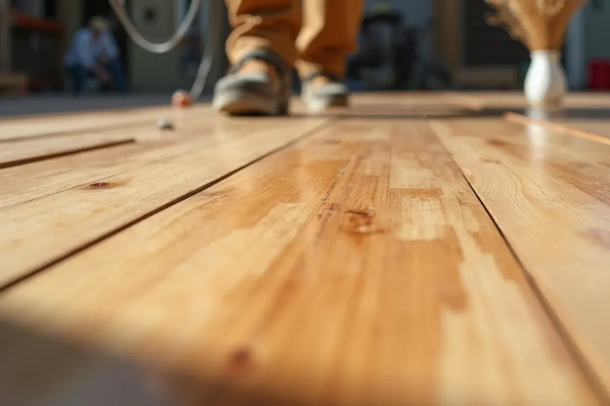 Finished detail from a hardwood floor refinishing project in Idaho Falls