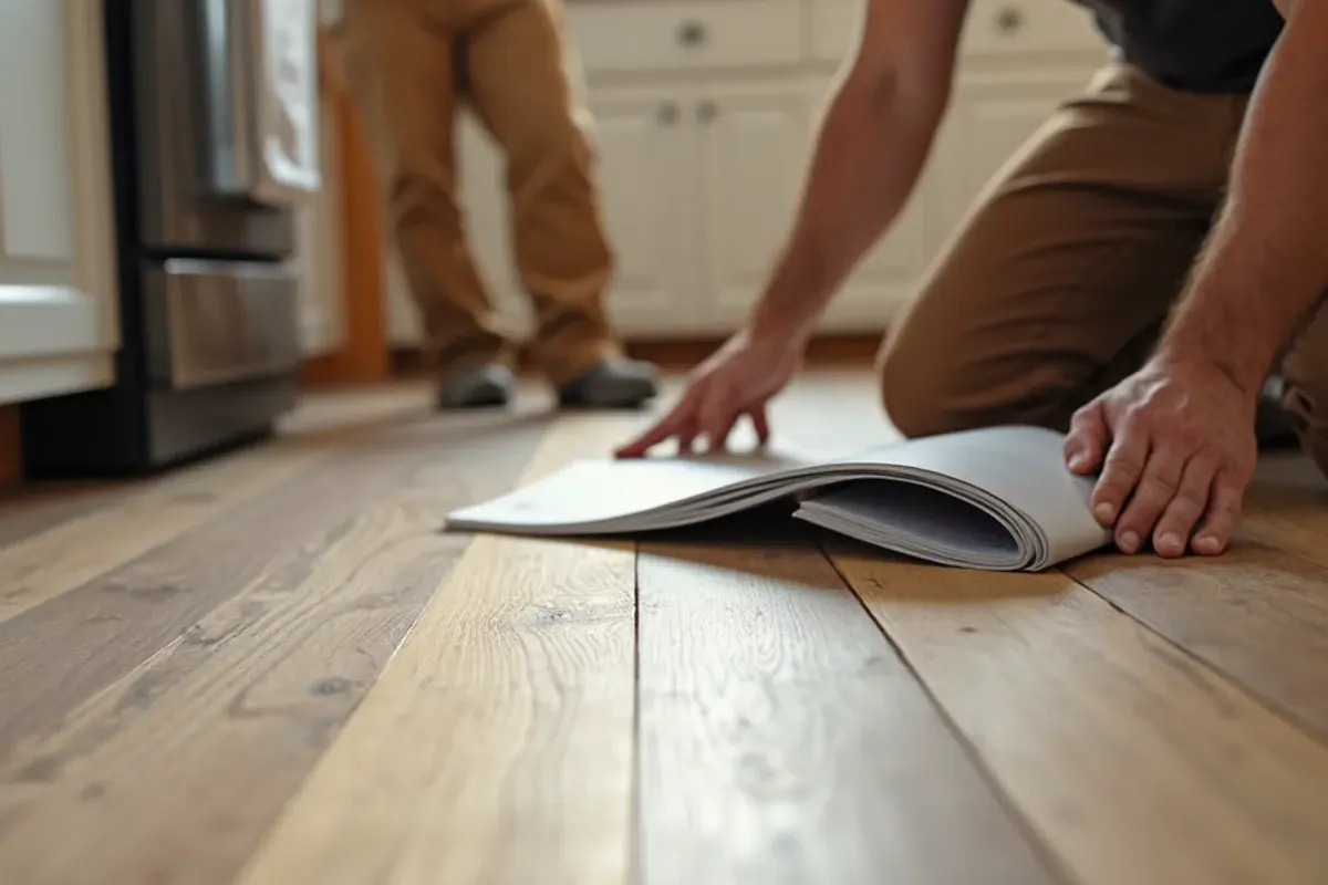 Waterproof luxury vinyl plank going into an Idaho Falls kitchen