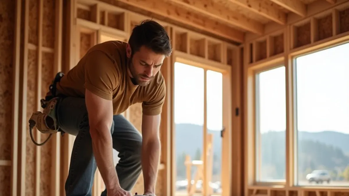 Hardwood going into a new-construction home framed on the Idaho Falls bench