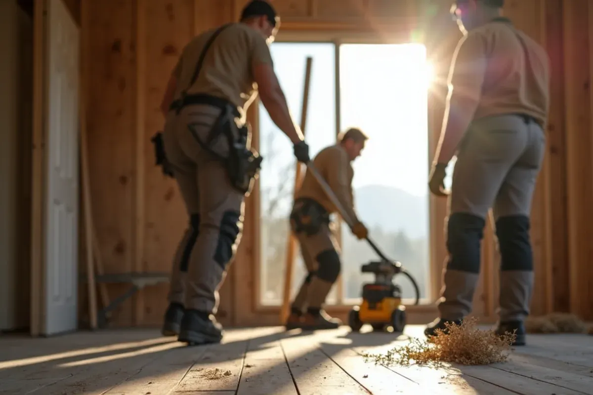 Flooring work scene in a Ammon, Idaho home