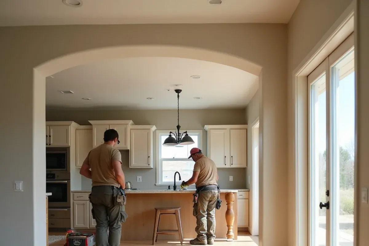 Typical home interior with new wood floors in Jefferson County, Idaho