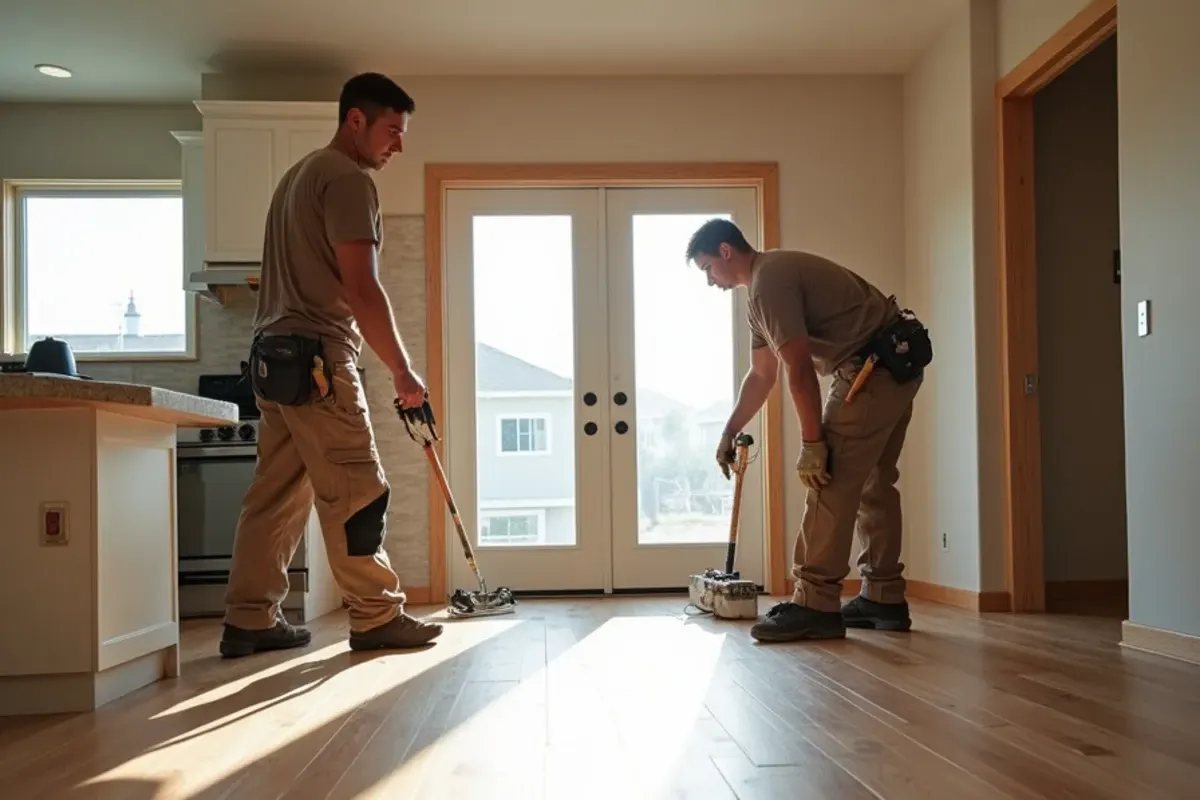 Typical home interior with new wood floors in Moreland, Idaho