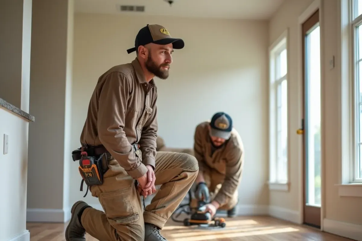 Typical home interior with new wood floors in Rexburg, Idaho