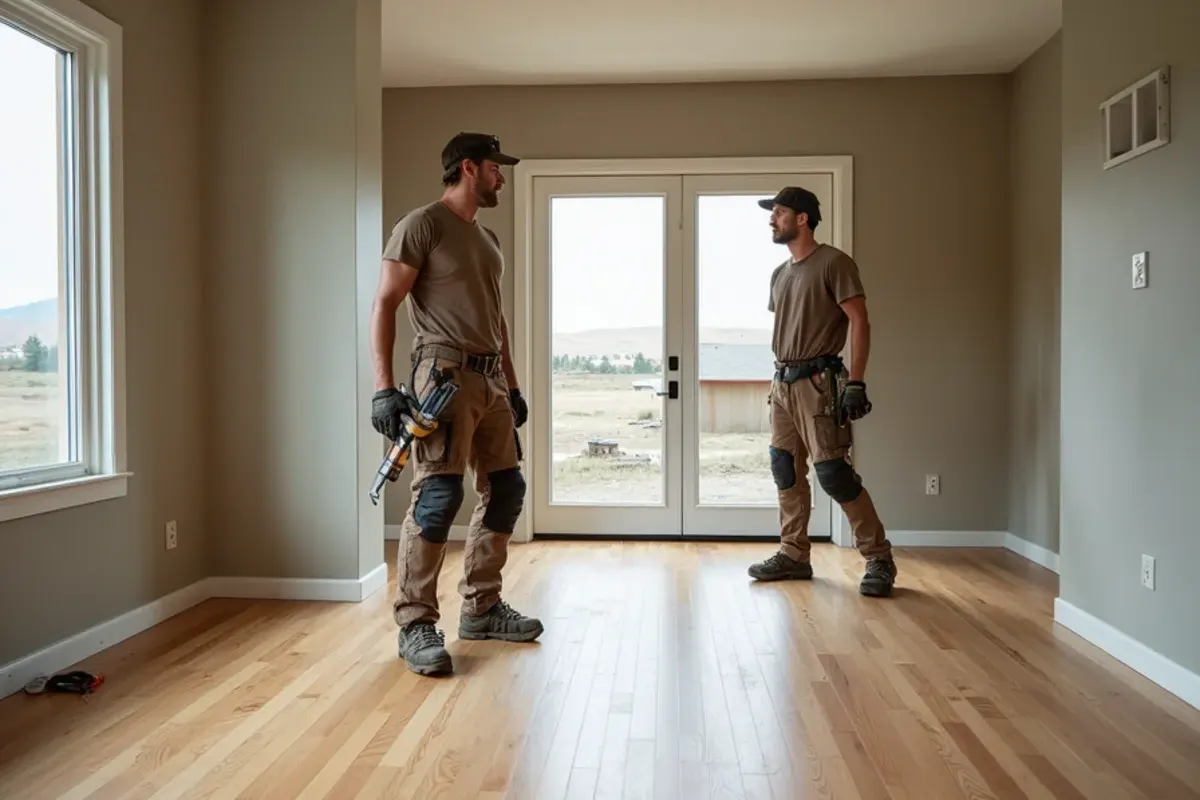Typical home interior with new wood floors in Shelley, Idaho