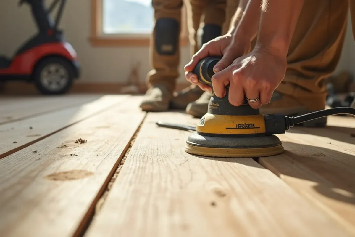 Flooring work scene in a Shelley, Idaho home