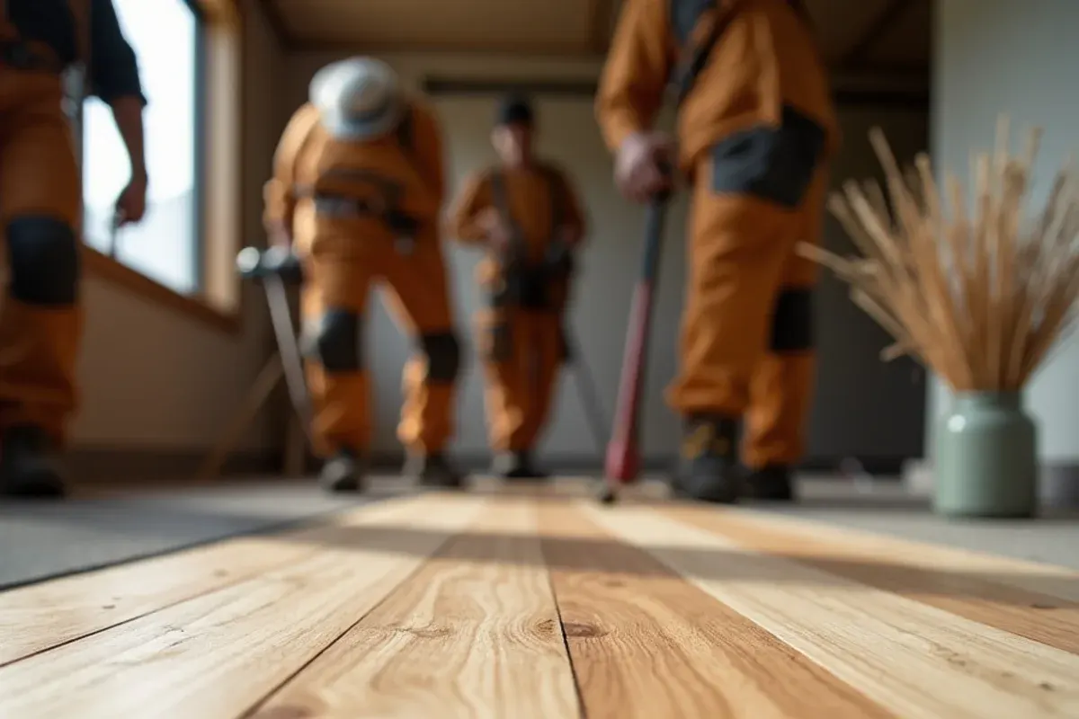Finished detail from a wood flooring installation project in Idaho Falls