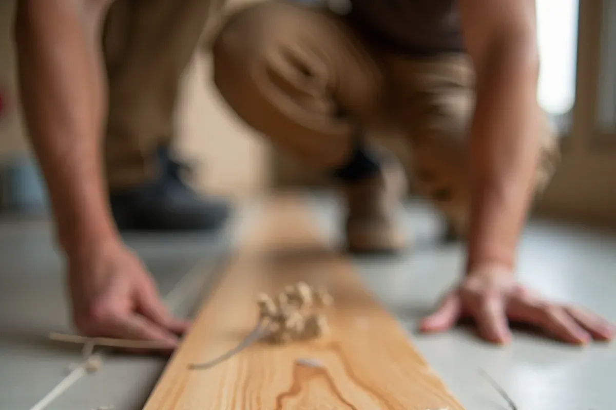 Edge and transition detail after wood flooring installation in Idaho Falls